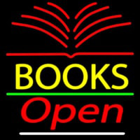 Yellow Books Open Neon Skilt