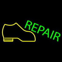 Yellow Boot Green Repair Neon Skilt