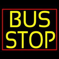 Yellow Bus Stop Neon Skilt