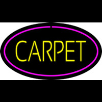 Yellow Carpet Oval Pink Border Neon Skilt