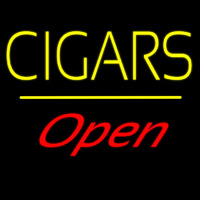 Yellow Cigars Open Line Neon Skilt