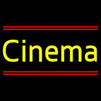 Yellow Cinema Cursive Neon Skilt