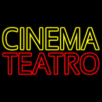 Yellow Cinema Red Teatro Neon Skilt