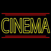 Yellow Cinema With Line Neon Skilt