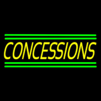 Yellow Concessions Green Line Neon Skilt