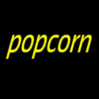 Yellow Cursive Popcorn Neon Skilt