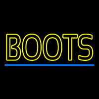 Yellow Double Stroke Boots Neon Skilt