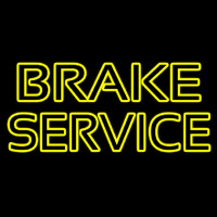 Yellow Double Stroke Brake Service Neon Skilt