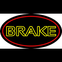 Yellow Double Stroke Brake With Border Neon Skilt