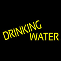 Yellow Drinking Water Neon Skilt