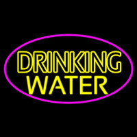 Yellow Drinking Water Neon Skilt