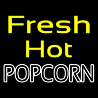 Yellow Fresh Hot White Popcorn Neon Skilt
