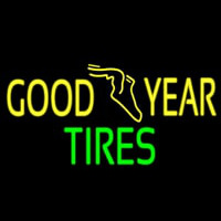 Yellow Goodyear Tires Neon Skilt