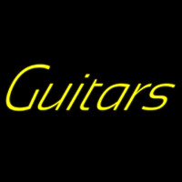 Yellow Guitars Cursive 1 Neon Skilt