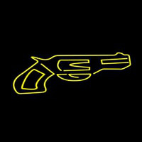 Yellow Gun Neon Skilt