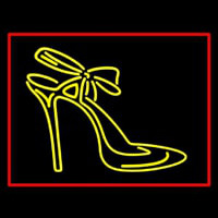 Yellow High Heels With Ribbon Neon Skilt