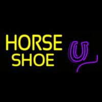 Yellow Horse Shoe Neon Skilt