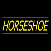 Yellow Horseshoe With Line Neon Skilt