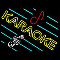 Yellow Karaoke Border Neon Skilt