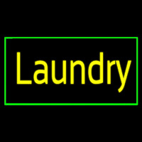 Yellow Laundry With Green Border Neon Skilt