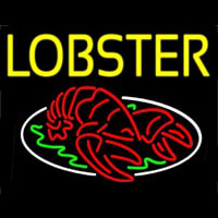 Yellow Lobster Neon Skilt