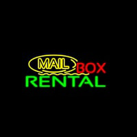 Yellow Mail Block Bo  Rental Neon Skilt