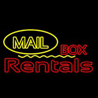 Yellow Mail Block Bo  Rentals Neon Skilt