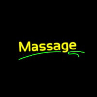 Yellow Massage Green Line Neon Skilt