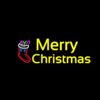 Yellow Merry Christmas Neon Skilt