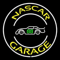Yellow Nascar Garage Neon Skilt