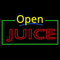 Yellow Open Double Stroke Juice Neon Skilt