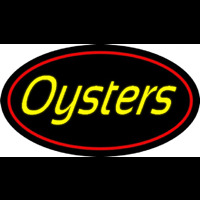 Yellow Oysters Red Oval Neon Skilt