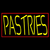 Yellow Pastries With Red Border Neon Skilt
