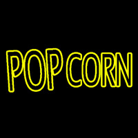 Yellow Popcorn Block Neon Skilt