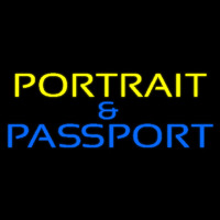 Yellow Portrait And Passport Neon Skilt