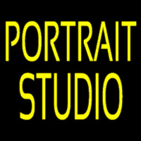 Yellow Portrait Studio Neon Skilt