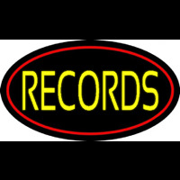 Yellow Records Red Border 2 Neon Skilt