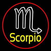 Yellow Scorpio Zodiac Red Border Neon Skilt