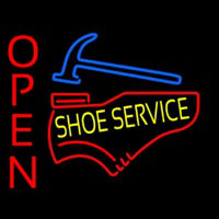 Yellow Shoe Service Open Neon Skilt