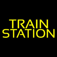Yellow Train Station Neon Skilt