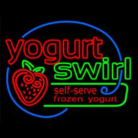 Yogurt Swirl Self Serve Frozen Yogurt Neon Skilt