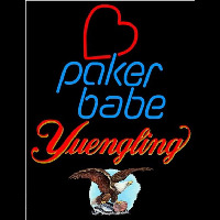 Yuengling Poker Girl Heart Babe Beer Sign Neon Skilt