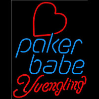 Yuengling Poker Girl Heart Babe Beer Sign Neon Skilt