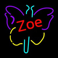 Zoe Butterfly Neon Skilt