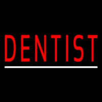 Red Dentist White Line Neon Skilt