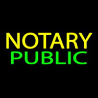Yellow Notary Public Neon Skilt