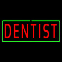 Red Dentist Green Border Neon Skilt