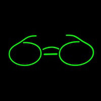 Green Glasses Logo Neon Skilt