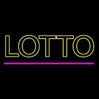Double Stroke Yellow Lotto Neon Skilt