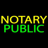 Yellow Green Notary Public Neon Skilt